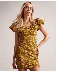 Ted Baker - Ondina Printed Seersucker Mini Dress, Mid - Lyst