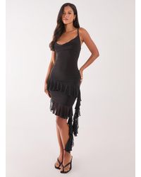 Pink Vanilla - Ruffle Slinky Mini Dress - Lyst