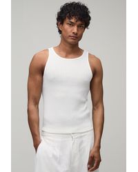 BoohooMAN - Muscle Fit Textured Ribbed Vest - Lyst