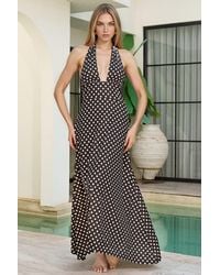 Hiccup - Polka Dot Midi Dress With Halter Collar - Lyst