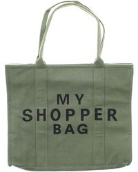 Wynsors - Tote Shopper Bag Kylie Magnetic Popper Fastening Khaki - Lyst