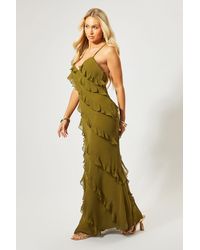 MissPap - Ruffle Low Back Maxi Dress - Lyst