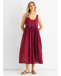 Gini London - Scoop Neck Jersey Cotton Midi Dress - Lyst