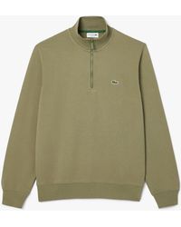 Lacoste - Fleece Sweatshirt Met Hoge Hals En Ritssluiting In Groen - Lyst