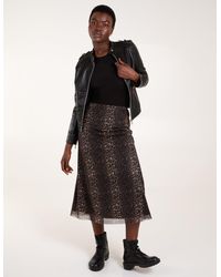 Blue Vanilla - Leopard Mesh Midi Skirt - Lyst