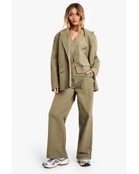 Boohoo - Tailored Nylon Straight Leg Trouser - Lyst