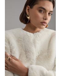 Karen Millen - Collarless Faux Fur Jacket - Lyst