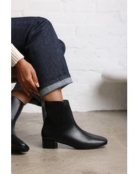 Where's That From - Wheres 'Xanthe' Faux Leather Square Toe Ankle Boots With Low Block Heel - Lyst