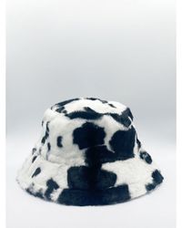 SVNX - Cow Print Faux Fur Bucket Hat - Lyst