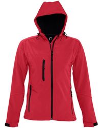 Sol's - Ladies Replay Hooded Soft Shell Jacket (Breathable, Windproof And Water Resistant) (Pepper) - Lyst
