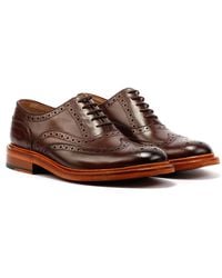 Ben Sherman - Sugarman Brogue Leather Mocha Lace-Up Shoes - Lyst
