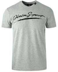 Philipp Plein - Signature Logo Grey T-shirt Cotton - Lyst