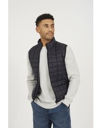 Brave Soul - Lightly Padded Box Quilted Gilet - Lyst