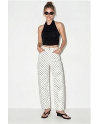 Bianco Lucci - High-Waist Straight Leg Polka Dot Jeans - Lyst