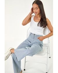 Roman - Petite Stripe Cropped Jeans - Lyst