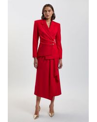 Karen Millen - Tailored Wrap Trim Maxi Skirt - Lyst
