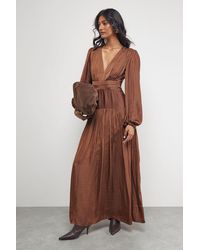Oasis - Premium Satin Open Back Maxi Dress - Lyst