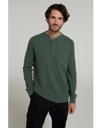 Mountain Warehouse - 'Selby' Waffle Henley Tee With Button Fastenings Long Sleeve Top Cotton - Lyst