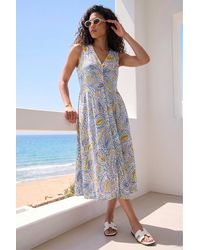 Roman - Petite Abstract Print Button Dress - Lyst