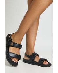 Boohoo - Wide Fit Lock Double Strap Sandals - Lyst