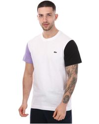 Lacoste - Regular Fit T-shirt Met Kleurvlakken Voor , Wit - Lyst