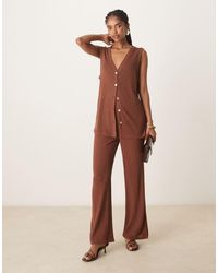 Nobody's Child - Wide Leg Textured Trousers Co-Ord - Lyst