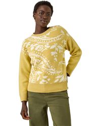 Roman - Floral Jacquard Knit Jumper - Lyst