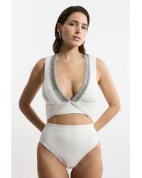 Karen Millen - High Waisted Bandage Bikini Bottoms - Lyst