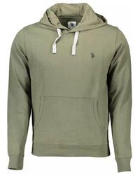 U.S. POLO ASSN. - Fleece Hoodie Pullover Olijfgroen - Lyst
