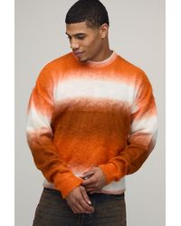 BoohooMAN - Relaxed Boxy Brushed Ombre Knitted Jumper - Lyst