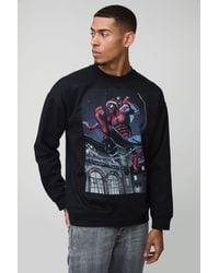 BoohooMAN - Oversized Spiderman Christmas License Print Sweatshirt - Lyst