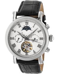 Heritor - Winston Semi-Skeleton Leather-Band Watch - Lyst