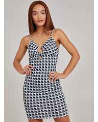 Pink Vanilla - Geometric Print Strappy Mini Dress - Lyst