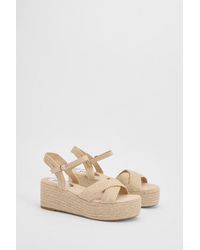 Faith - Olivia Open Toe Platform Espadrille Wedge Sandals - Lyst