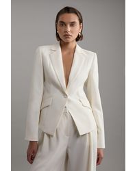 Karen Millen - Tailored Crepe Single Breasted Blazer Jacket - Lyst