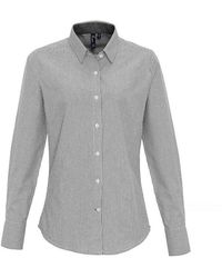 PREMIER - Ladies Striped Oxford Long-Sleeved Formal Shirt - Lyst