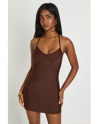 Boohoo - Premium Bandage Underbust Detail Mini Dress - Lyst