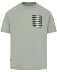 Aquascutum - Active Raglan Pocket Salvia Light T-Shirt Cotton - Lyst