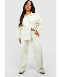 Boohoo - Plus Light Wash Straight Leg Jean - Lyst