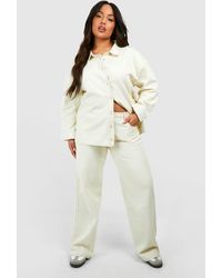 Boohoo - Plus Light Wash Straight Leg Jean - Lyst