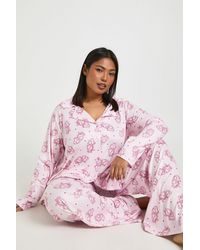 Boohoo - Plus Valentines Sweetheart Print Long Sleeve Shirt & Trouser Pyjama Set - Lyst