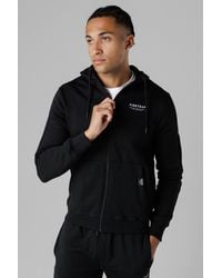 Firetrap - Regular Fit Zip Through Fleece Hoody With Drawstrings - Lyst