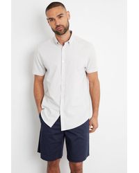 Threadbare - Oxford Cotton 'Inferno' Short Sleeve Shirt - Lyst
