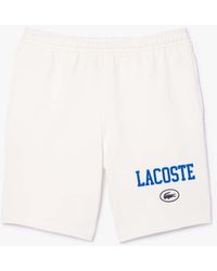 Lacoste - Korte Broek Met Print Regular Fit Voor In Crème - Lyst