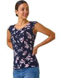 Roman - Floral Twist Front Top - Lyst