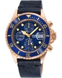 Gevril - Wall Street Swiss Automatic Eta 7750 Ceramic Bezel, Genuine Handmade Italian Leather Watch - Lyst