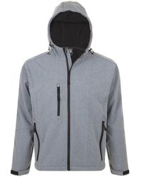 Sol's - Replay Hooded Soft Shell Jacket (Breathable, Windproof And Water Resistant) Marl) - Lyst