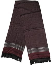 Dolce & Gabbana - Dotted Silk Fringes Foulard Scarf - Lyst