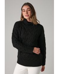 French Connection - Cable Knit Roll Neck Long Sleeve Jumper - Lyst