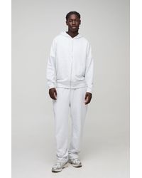 BoohooMAN - Lightweight Basic Regular Fit Zip Through Hoodie And Straight Leg Jogger Set - Lyst